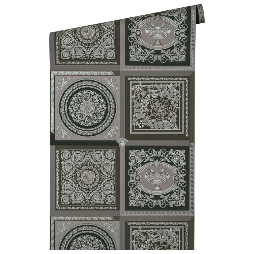 Designerska tapeta Versace Home luksusowa barokowa tapeta z włókniny srebrnoszara tapeta z klasycznym wzorem
