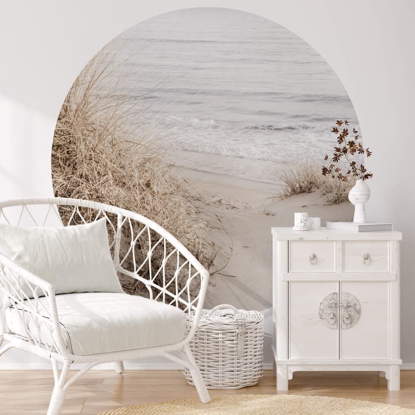 1X Studio - Wydmy na plaży - Fototapeta okrągła - tapeta flizelinowa/tapeta flizelinowa samoprzylepn