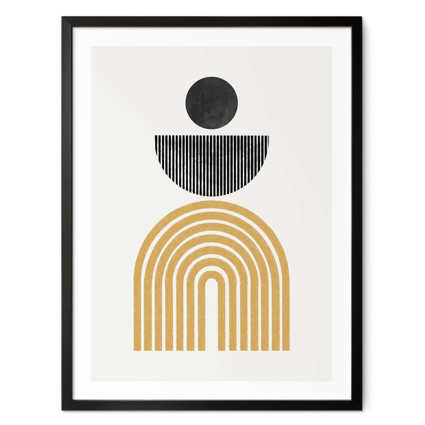 Plakat Abstrakcyjna kompozycja z kołem i półkolem - The Miuus Studio