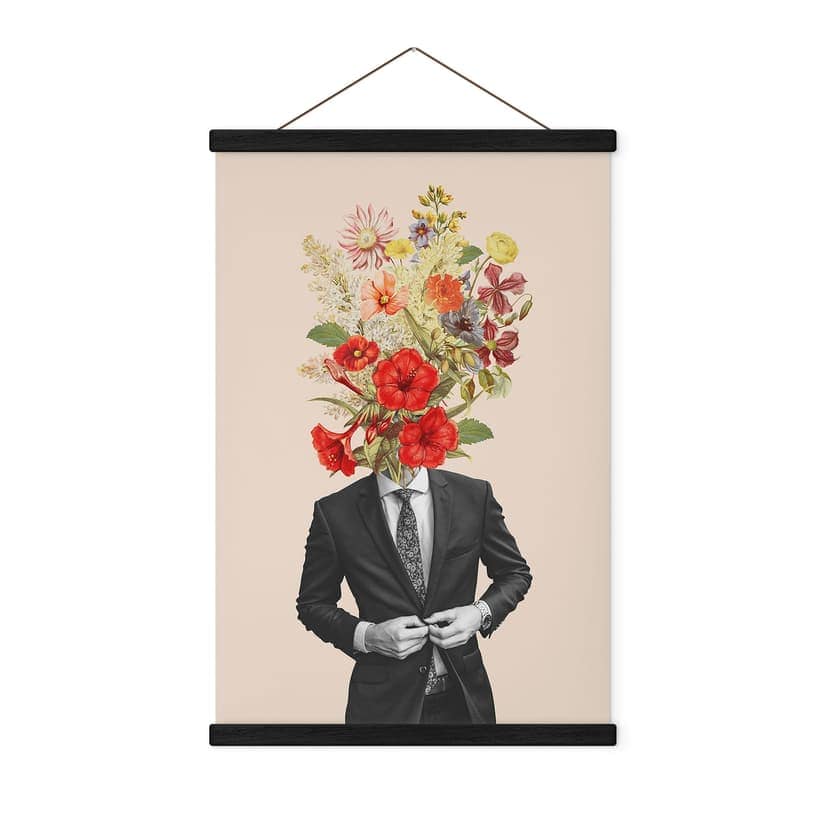 Obraz tkaniny mężczyzna w garniturze z polnymi kwiatami - Frida Floral Studio
