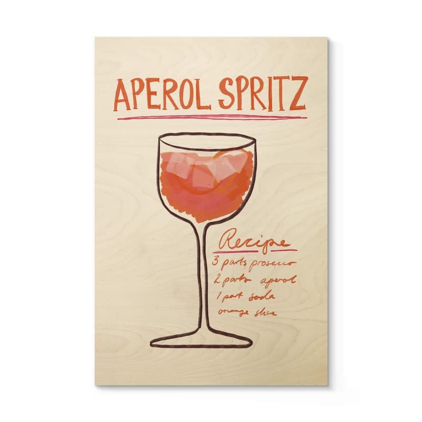 Plakat drewniany Koktajl Fritsch - Aperol Spritz