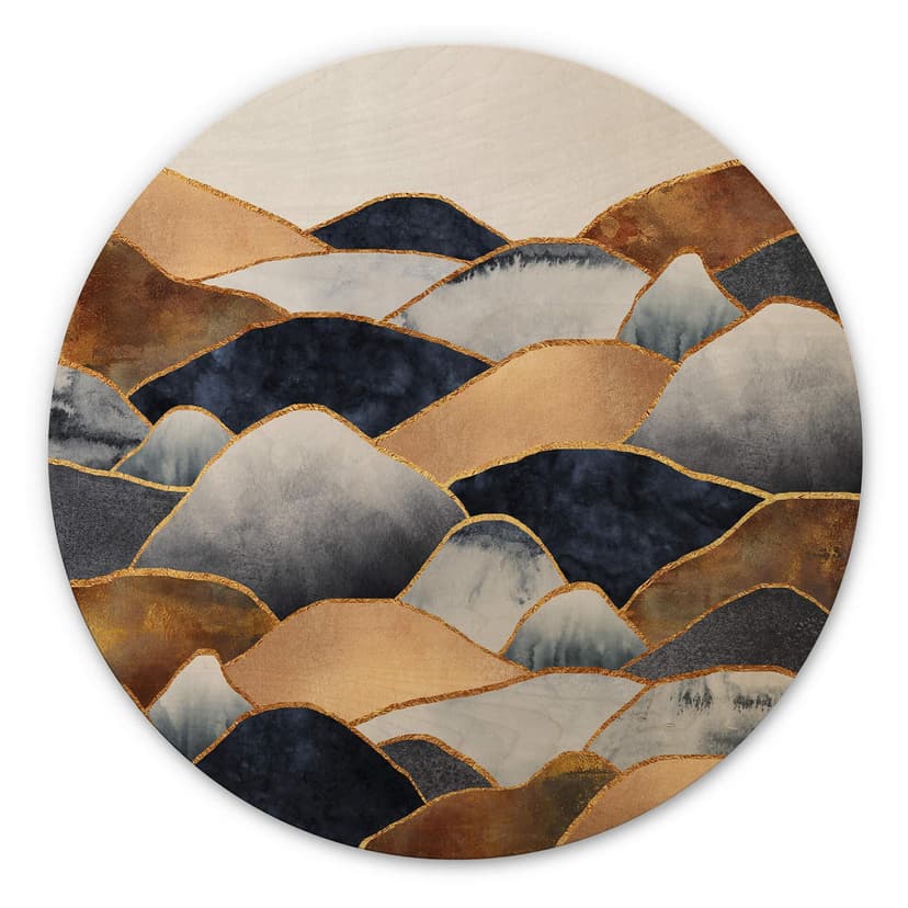 Obraz drewniany Fredriksson - Golden Hills - okrągły