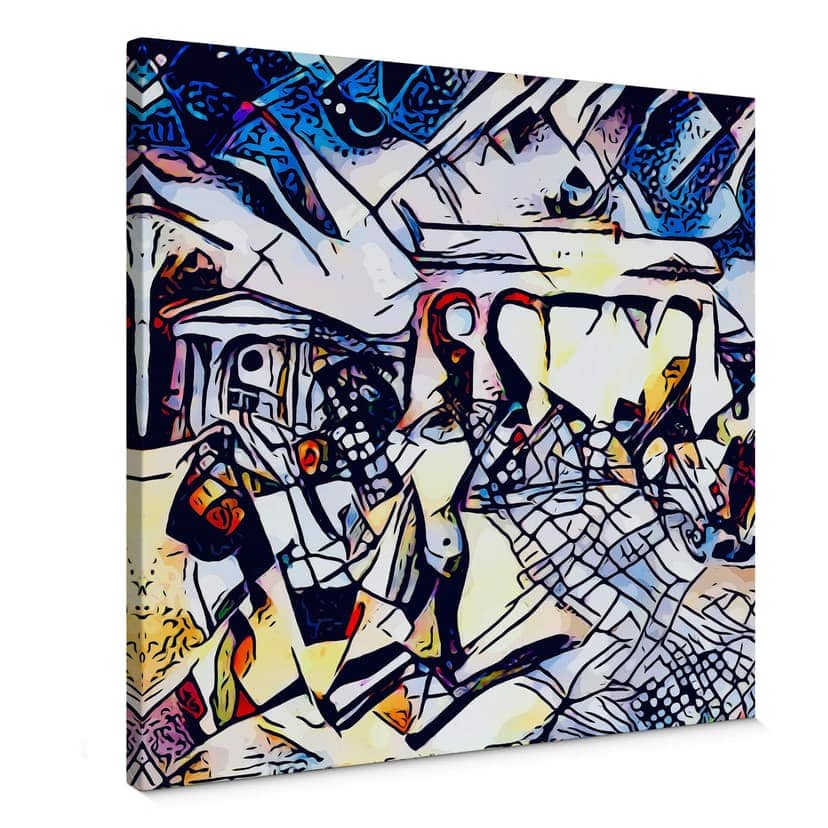 Obraz na płótnie Zamart - Kandinsky spotyka Berlin błękitne niebo - Kwadrat