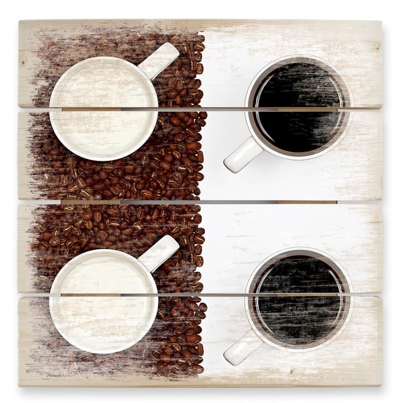 Obraz drewniany Lavsen - White Espresso - 40x41,5 cm