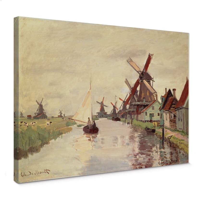 Obraz na płótnie Monet - Holenderski pejzaż z wiatrakami