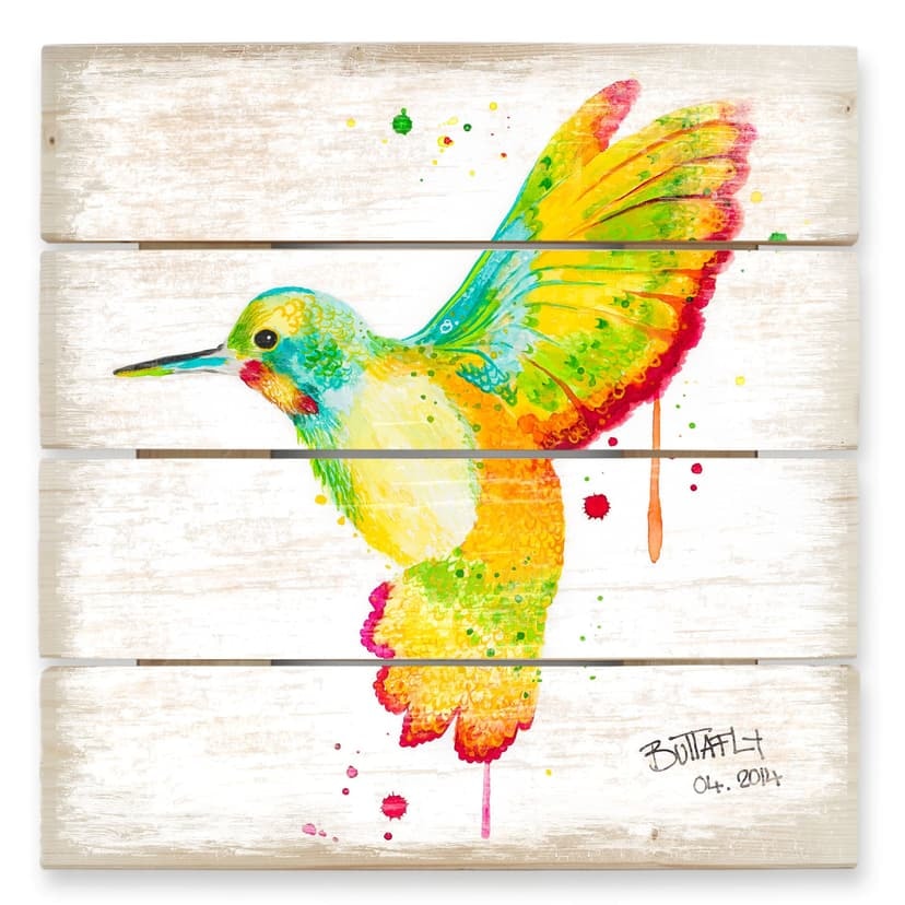 Obraz drewniany Buttafly - Koliber - 40x41,5 cm