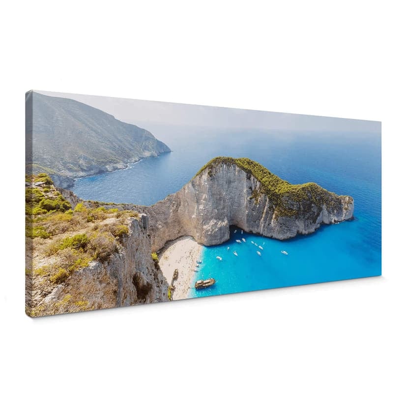 Obraz na płótnie Colombo - Wrak statku na Zakynthos - Panorama