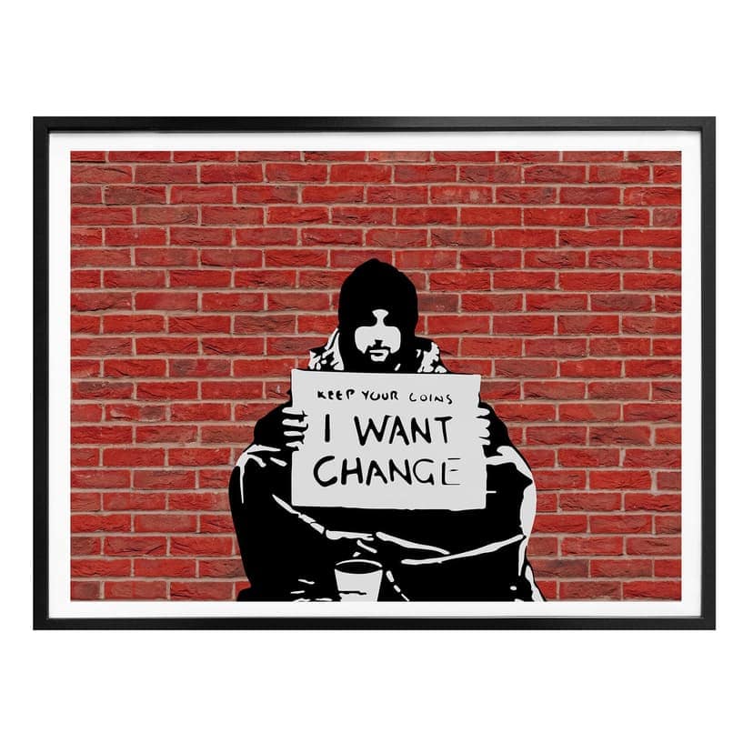 Plakat Banksy - Zachowaj monety