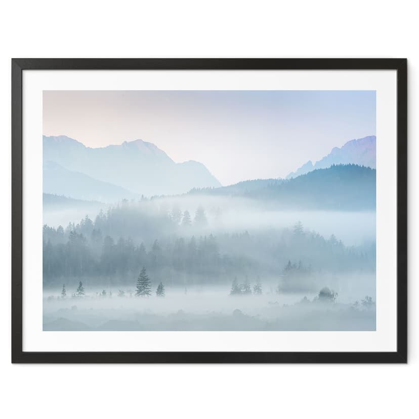 Plakat Zamglony krajobraz leśny jesienią - Eisenmann