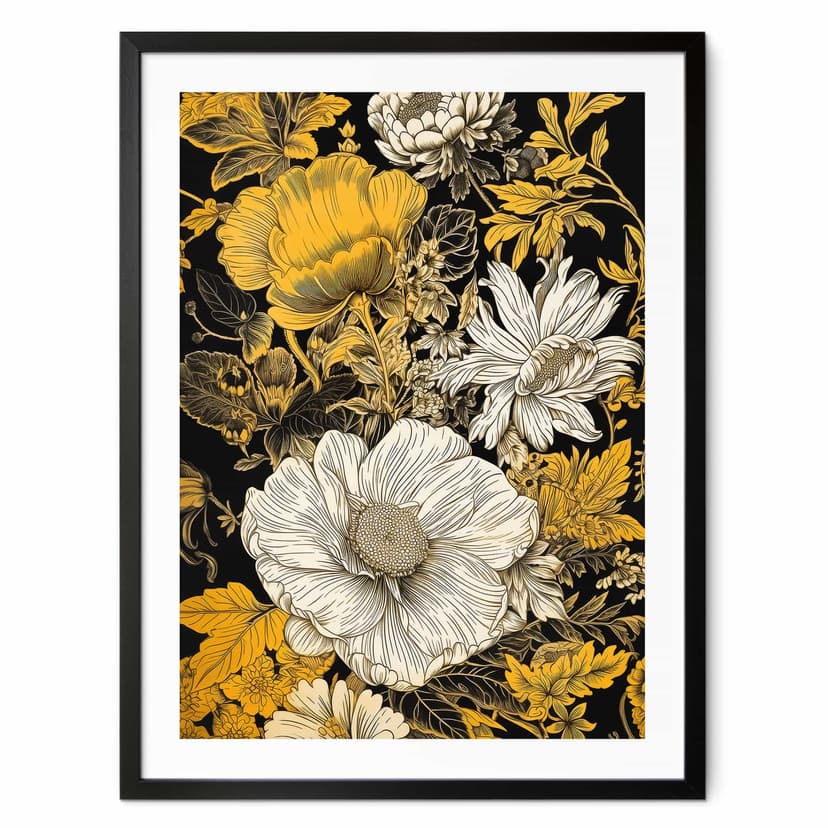 Plakat Kwiaty - Blossom splendour in ochre - Jaszke
