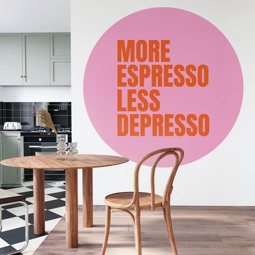 Fototapeta More Espresso Less Depresso - Fritsch - Okrągła - Samoprzylepna / nietkana