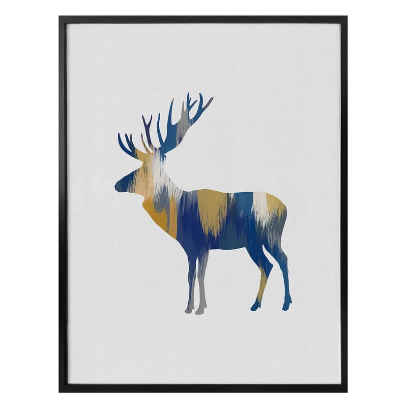 Plakat Orara Studio - Łoś niebiesko-żółty