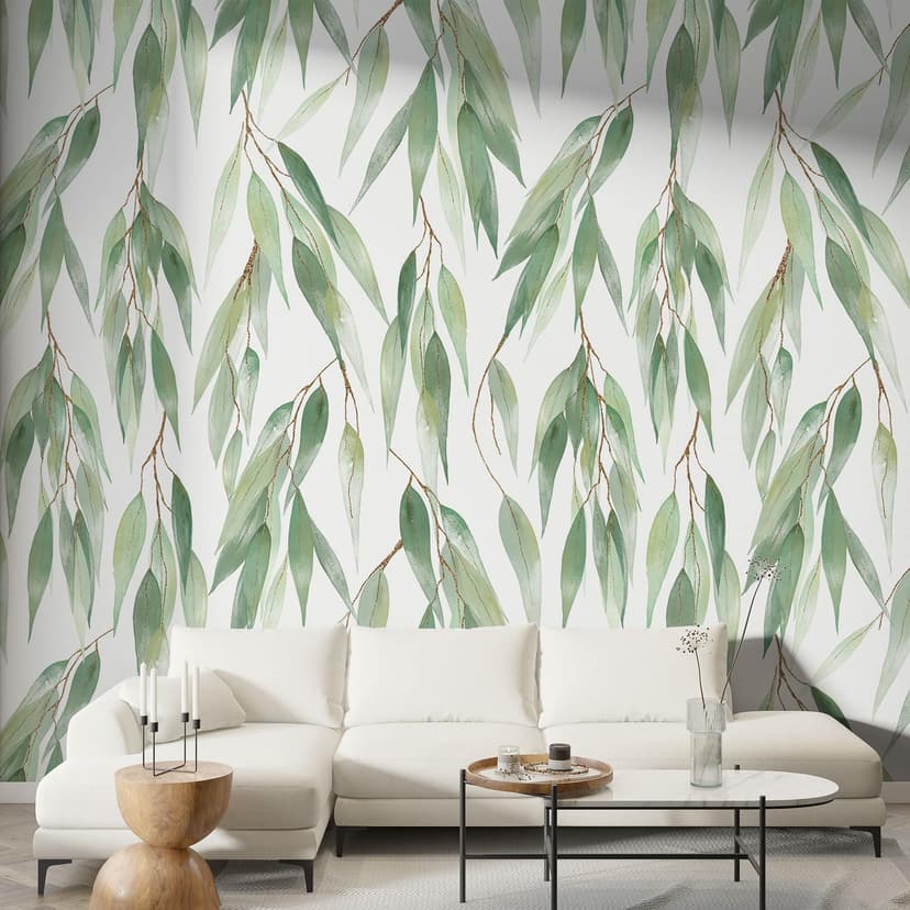 Fototapeta gałązki z zielonymi liśćmi - UN Designs