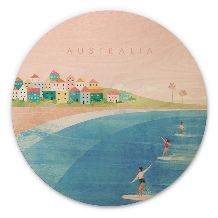 Obraz drewniany Surfing na wybrzeżu Australii - Rivers - Round