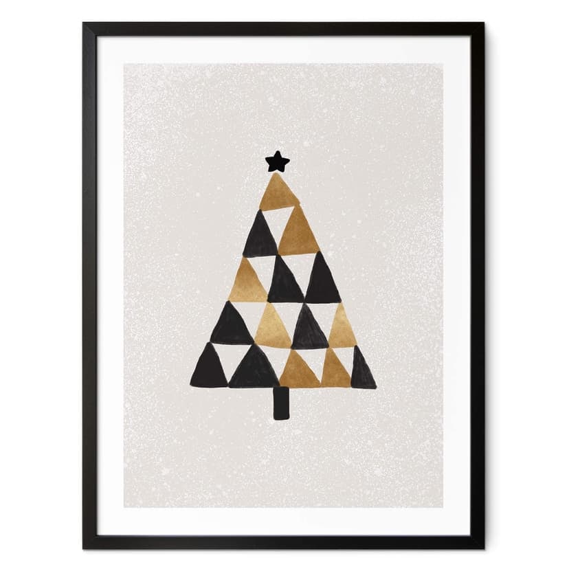 Plakat z geometryczną choinką - Orara Studio