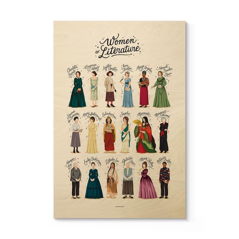Plakat drewniany Sławne kobiety literatury - Tohmé