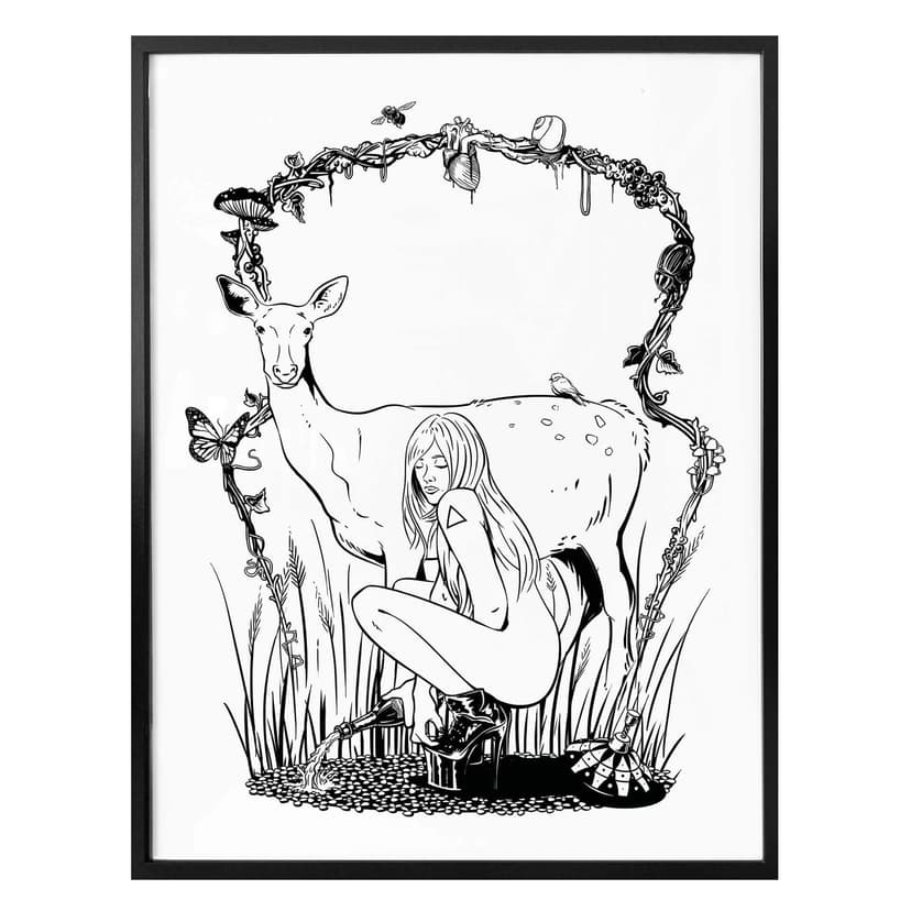 Plakat - Drawstore - Deer n Girl