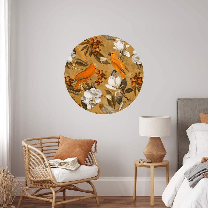 Naklejka na ścianę UN Design - Tropical Ochre - okrągła