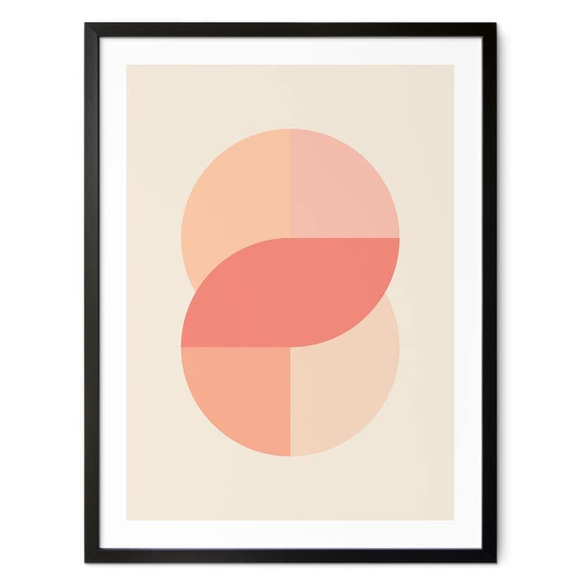 Plakat Geometryczne kształty w kolorze pomarańczowo-różowym - 1X Studio