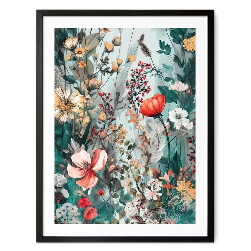 Plakat Floral - Wiosenna łąka z kwiatami - Jaszke