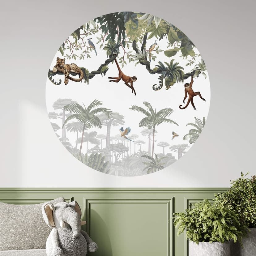 Naklejka na ścianę do pokoju dziecięcego Kikki Belle - Cheeky monkeys - Round