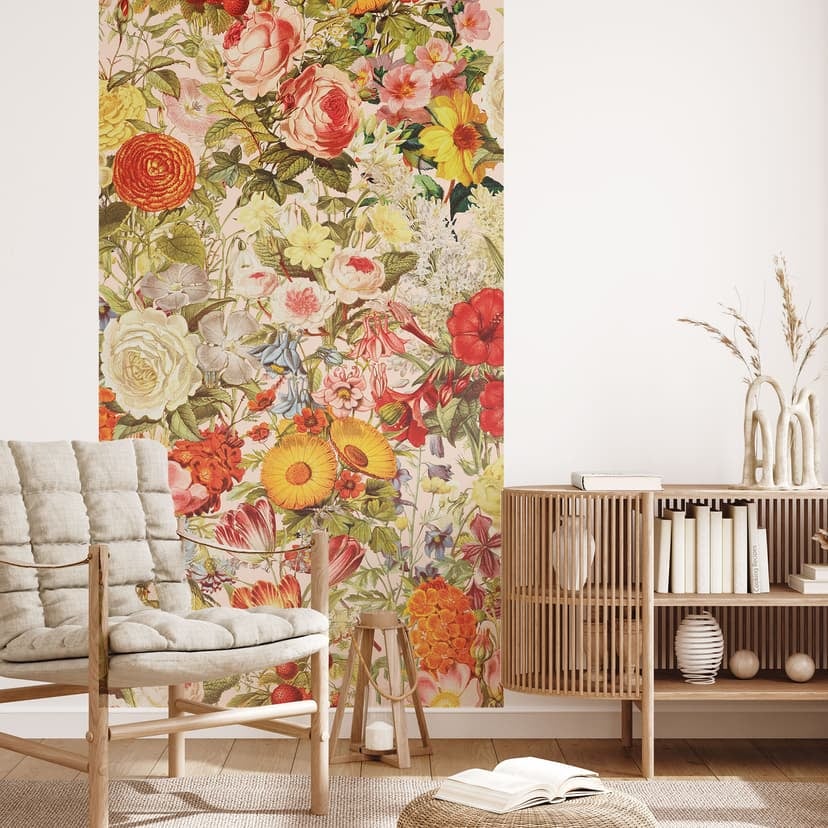 Kolorowa kwiatowa fototapeta z kolażem - Fototapeta w kwiaty - Frida Floral Studio