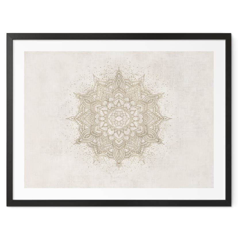Plakat z ornamentem boho w stylu lnianym - Bloomery Decor