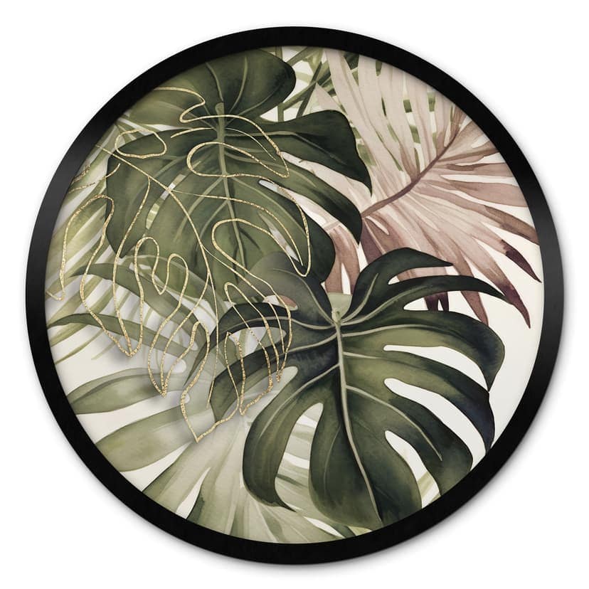 Plakat Tropical Leaves Boho - Haase - okrągły