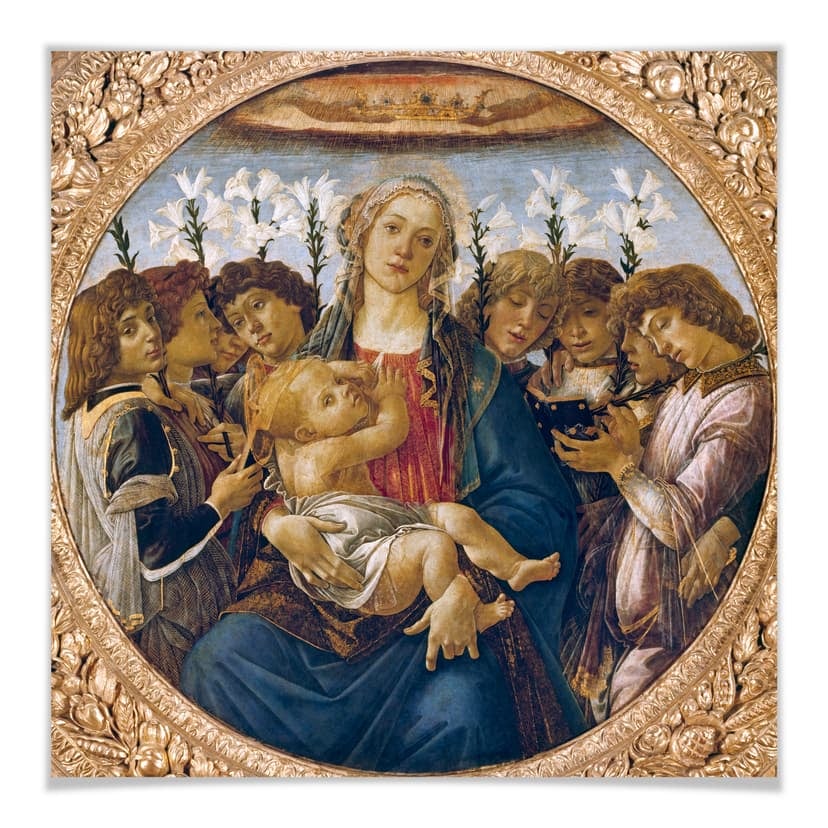 Plakat Botticelli - Maryja z Dzieciątkiem i śpiewem