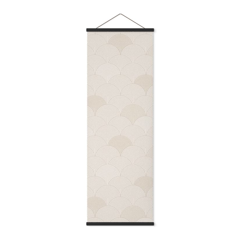 Obraz z tkaniny Abstrakcyjne półkola w delikatnym beżu - Bloomery Decor