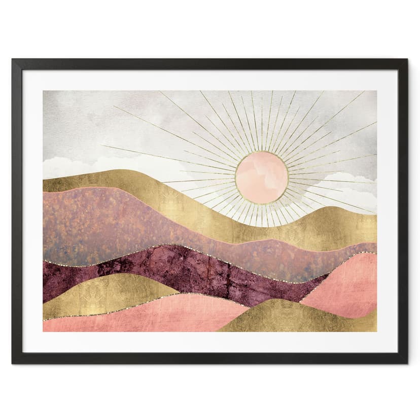 Plakat SpaceFrog Designs - Różowe słońce