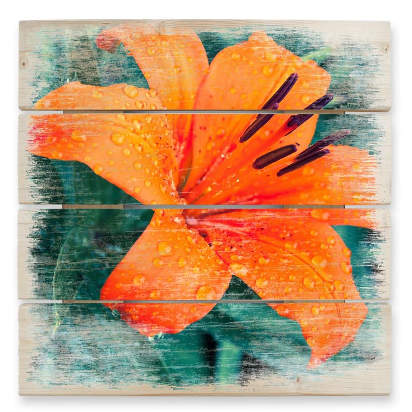Obraz drewniany Tropical Lily - 40x41,5 cm