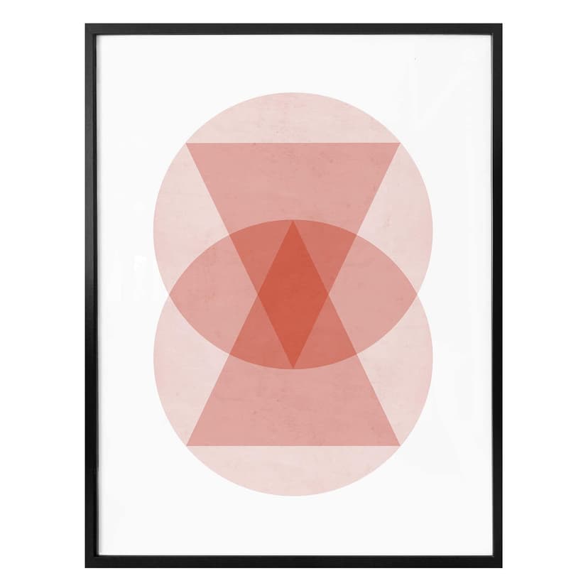 Plakat Nouveauprints - Koła i trójkąty różowe