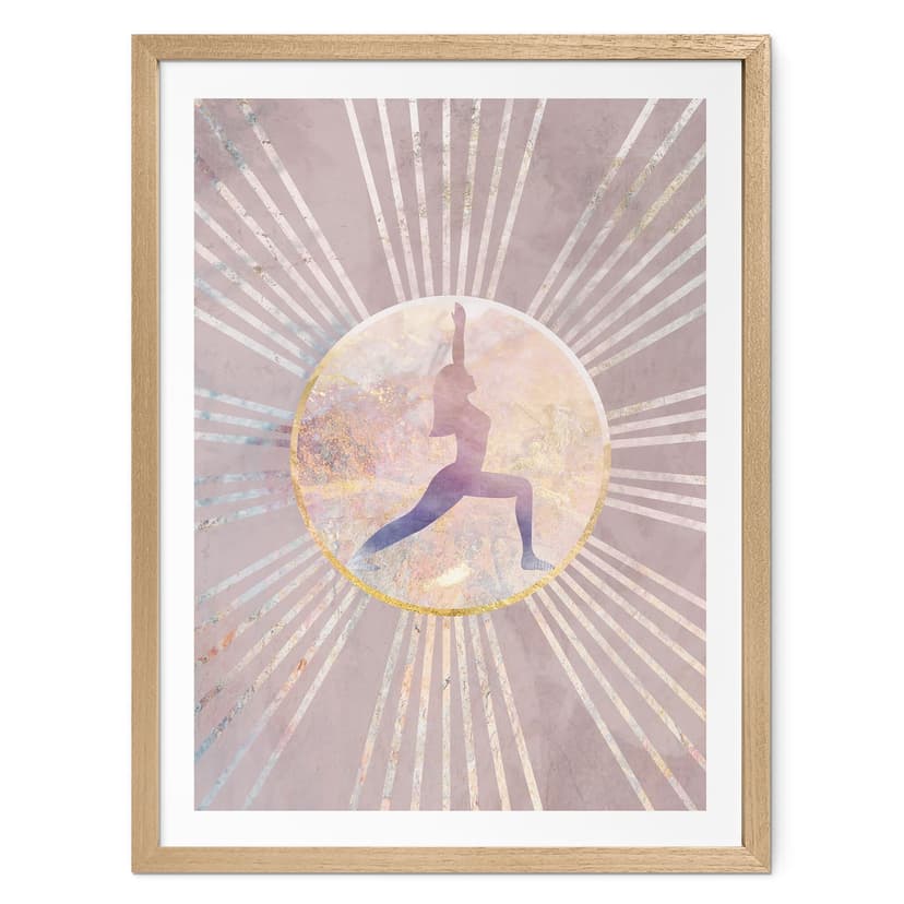Plakat Yoga Sun Salutation różowy | różowe złoto - Manovski