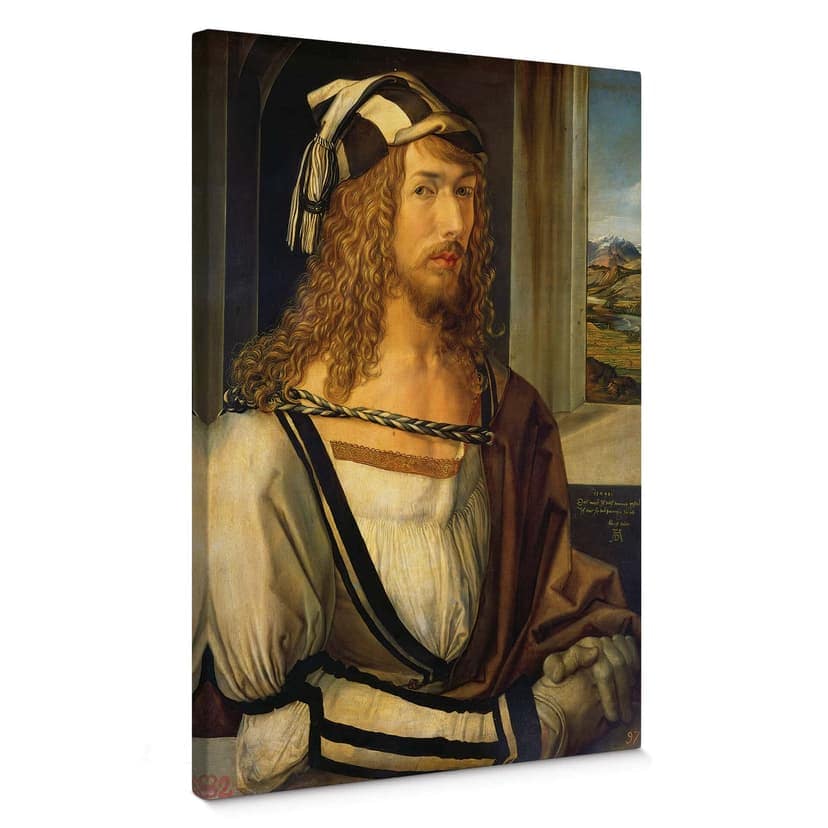 Obraz na płótnie Dürer - Autoportret z pejzażem