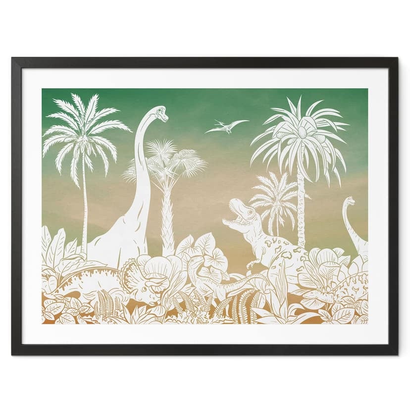 Plakat Przygoda z dinozaurami - Ombre - Kikki Belle