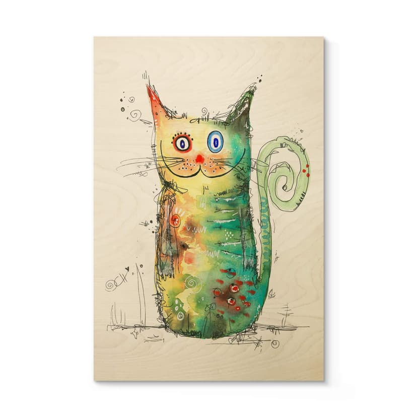 Plakat drewniany Hagenmeyer - Crazy Cat