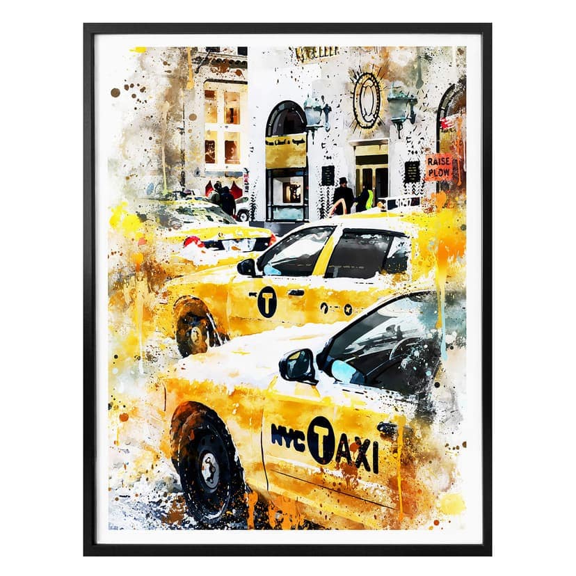 Plakat Hugonnard - Akwarela: New York Cabs