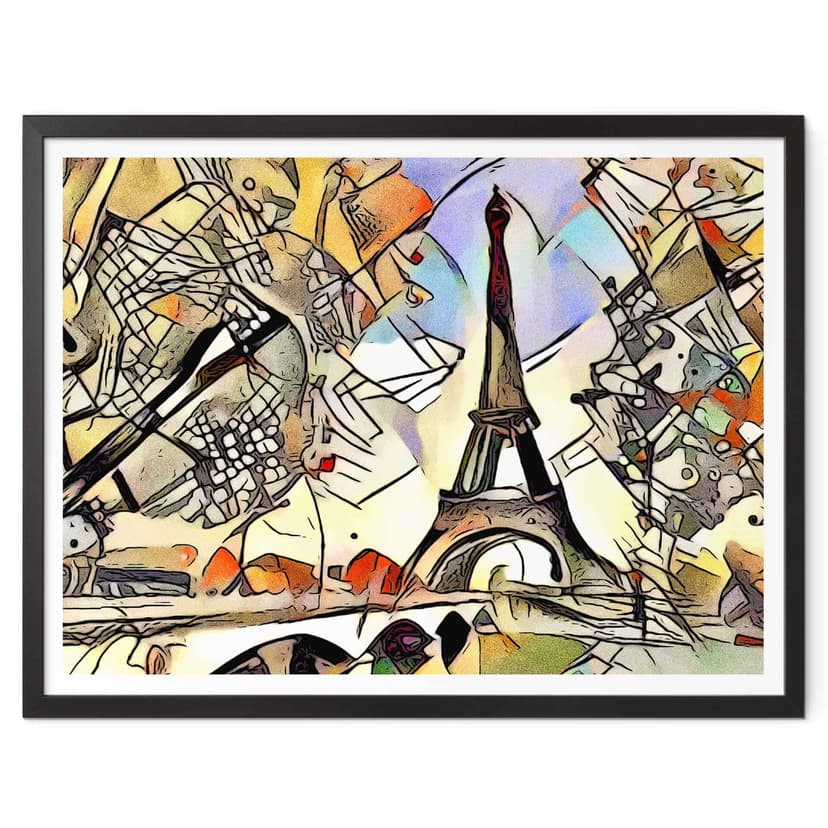 Plakat Zamart - Kandinsky spotyka paryską wieżę Eiffla