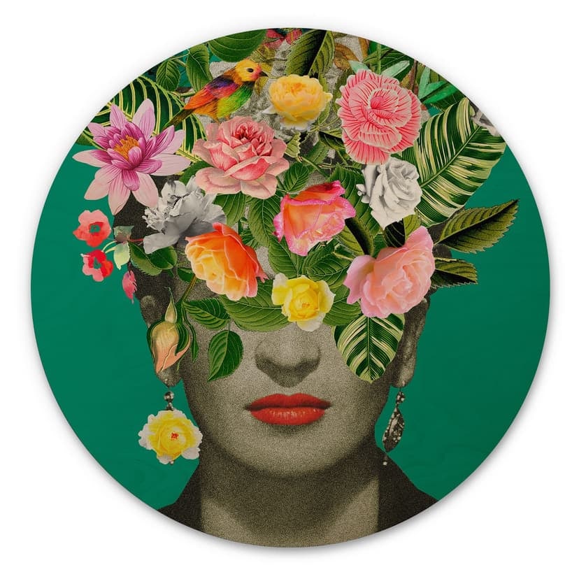 Obraz drewniany Frida Floral - Frida Floral Studio - okrągły