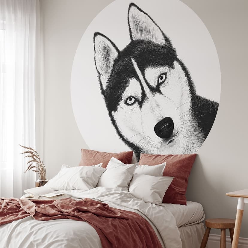 Fototapeta na ścianę Siberian husky - portret psa - Korenkova - okrągła - - tapeta flizelinowa/tapet