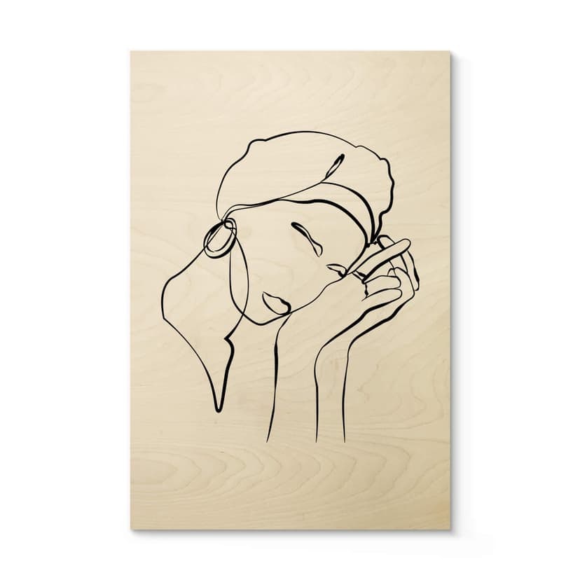 Plakat drewniany NKTN - Line Art - Don't Worry