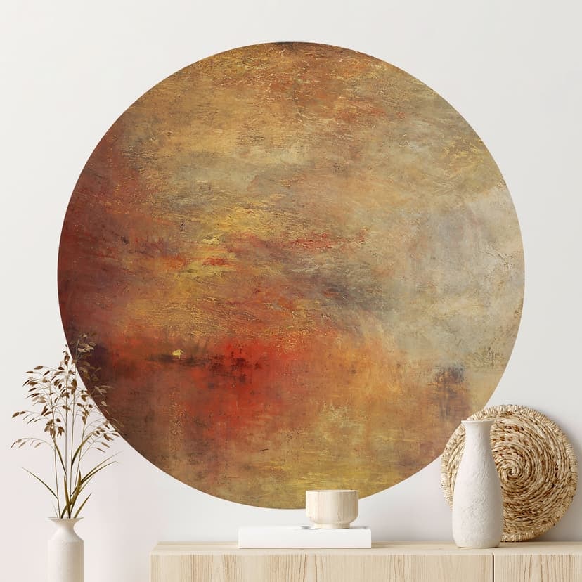 Naklejka na ścianę Turner - Zachód słońca nad jeziorem - Okrągła