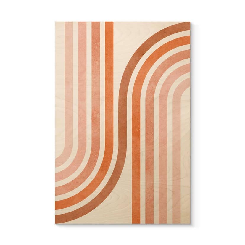 Plakat drewniany Płynna geometria w stylu retro - Costa
