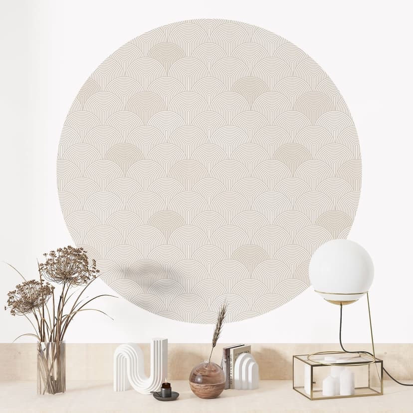 Naklejka na ścianę Abstrakcyjne półkola w delikatnym beżu - Bloomery Decor - Round