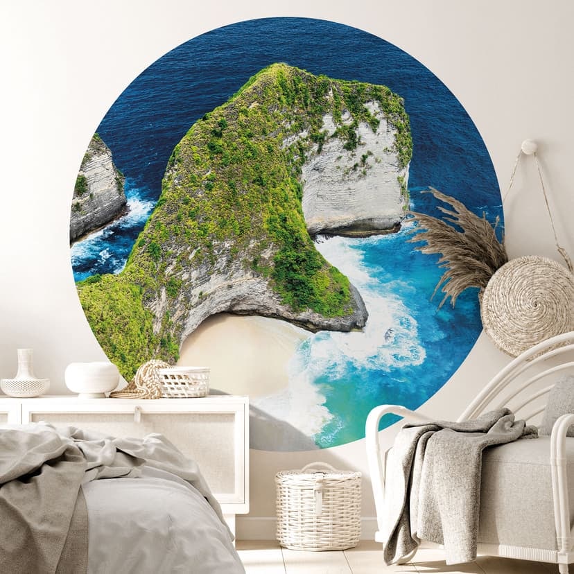 Fototapeta plaża skaliste wybrzeże Nusa Penida - Hugonnard - Okrągła - tapeta flizelinowa/tapeta fli