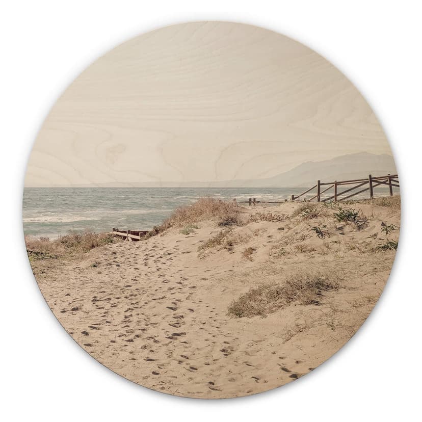 Obraz drewniany 1X Studio - Dostęp do plaży przy wydmach - Okrągły