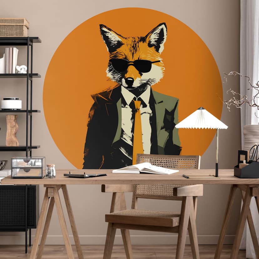 Fototapeta z lisem w garniturze - Magnusson - Round - tapeta flizelinowa/tapeta flizelinowa samoprzy