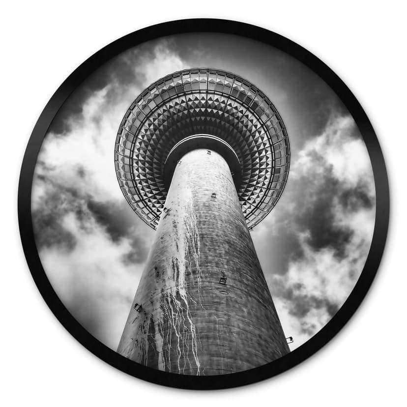 Plakat Berlin TV Tower - okrągły plakat miejski - brązowy