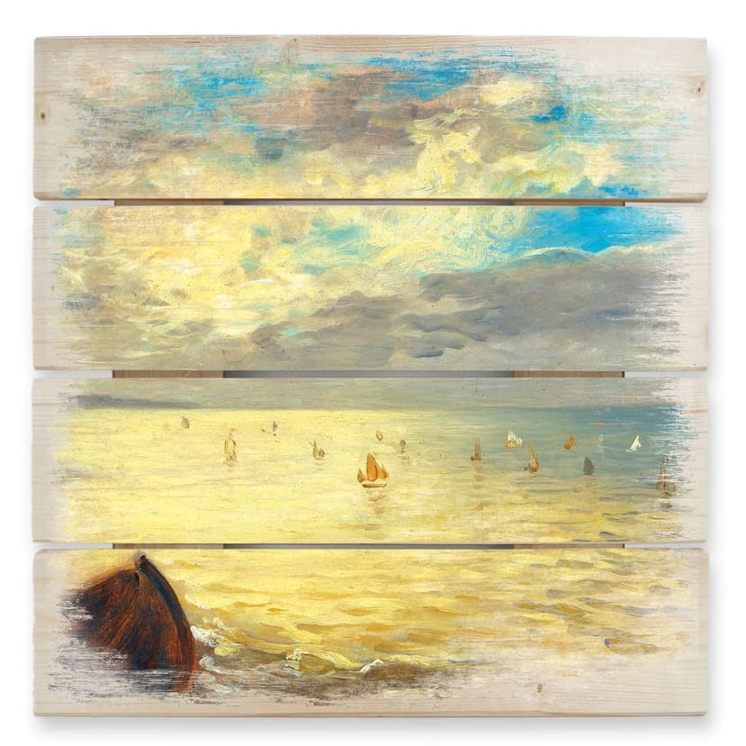 Obraz drewniany Delacroix - Morze - 40x41,5 cm
